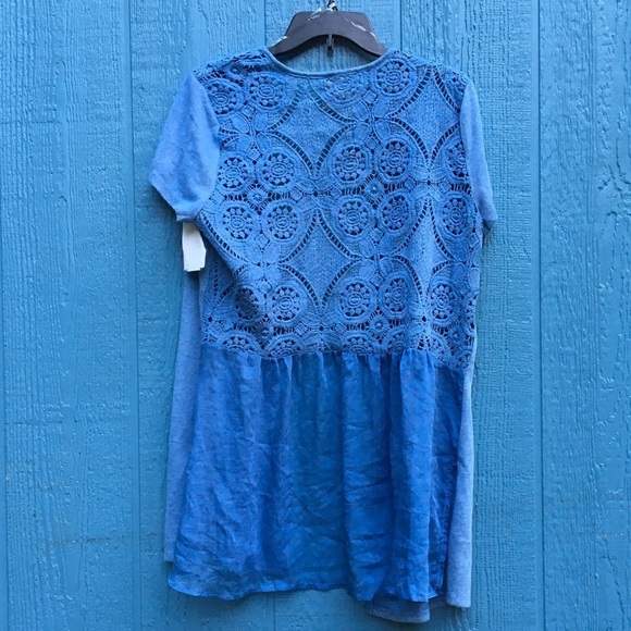 NWT Forgotten Blue Grace Crochet Open Cardigan M - Picture 6 of 6